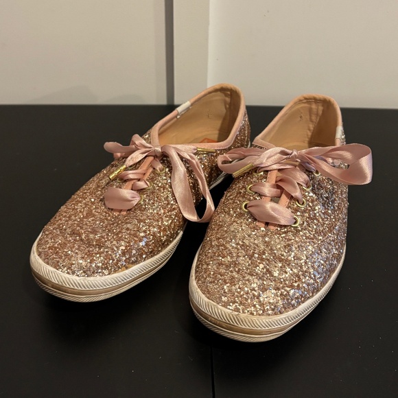Keds x Kate Spade Rose Gold Sequin Sneakers - Picture 1 of 6